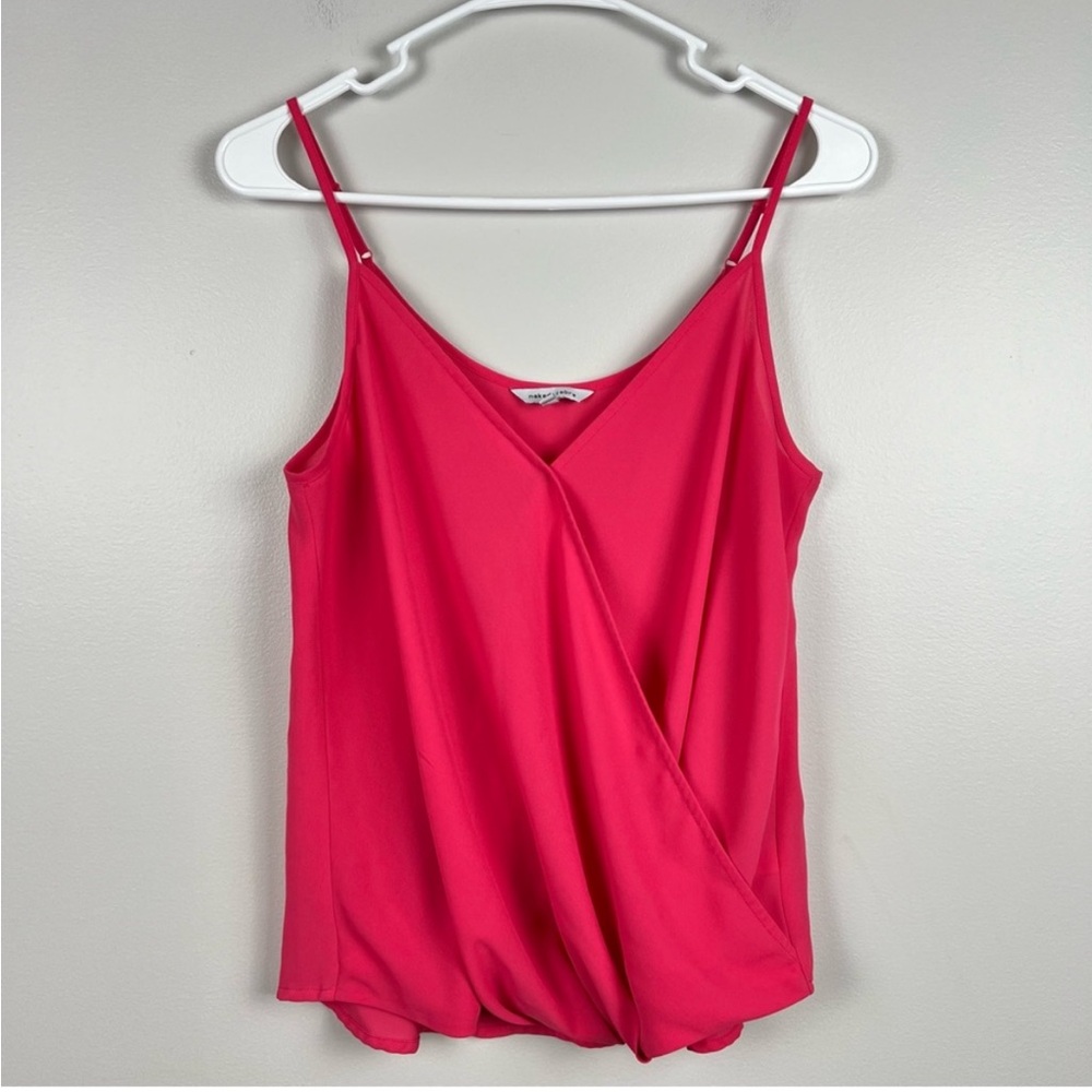 Naked Zebra. M Pink Spaghetti Strap Overlap Tank